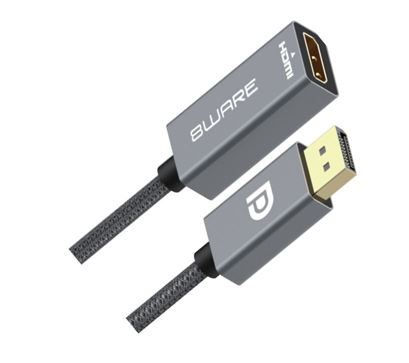 8ware DisplayPort DP to HDMI Adapter Converter Cable 15cm - Male to Female 1080P Gold-Plated for PC/Laptop to HDTVs Projectors Displays Retail Pack 8ware DisplayPort DP to HDMI Adapter Converter Cable 15cm - Male to Female 1080P Gold-Plated for PC/Laptop to HDTVs Projectors Displays Retail Pack